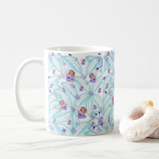 Angel Blue Feathers Mug (Avec donut)