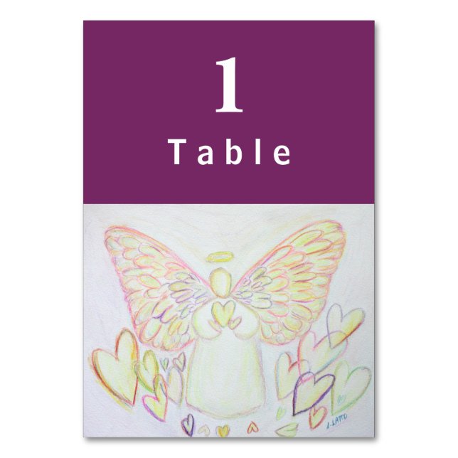 Angel des coeurs Cartes de table personnalisées in (Par défaut)