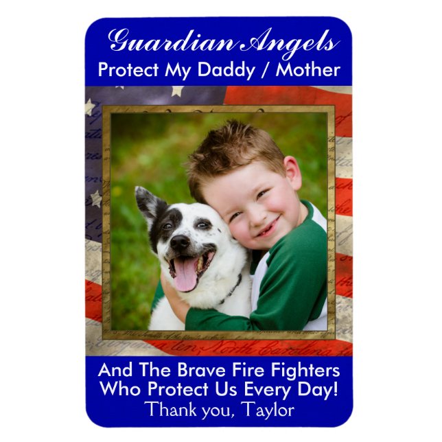 Angel du gardien - Magnet du service d'incendie (Vertical)
