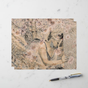 Angel Elegant Boho Floral Antique Sepia