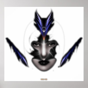 Angel Eyes Ailes Du Vent Fractale Art Wall Poster