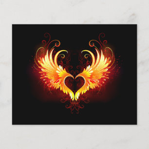Angel Fire Heart with Wings