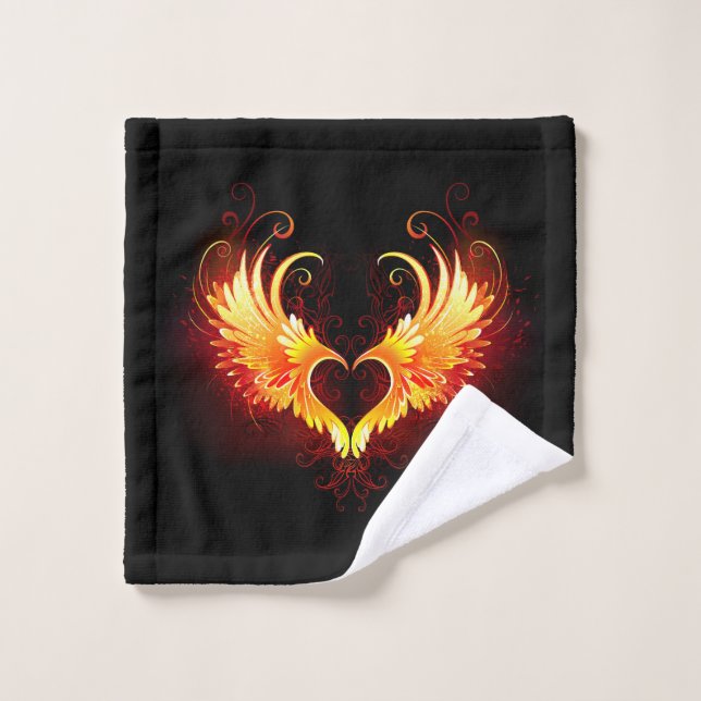 Angel Fire Heart with Wings (Gant de toilette)