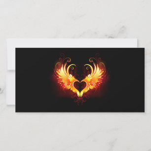 Angel Fire Heart with Wings