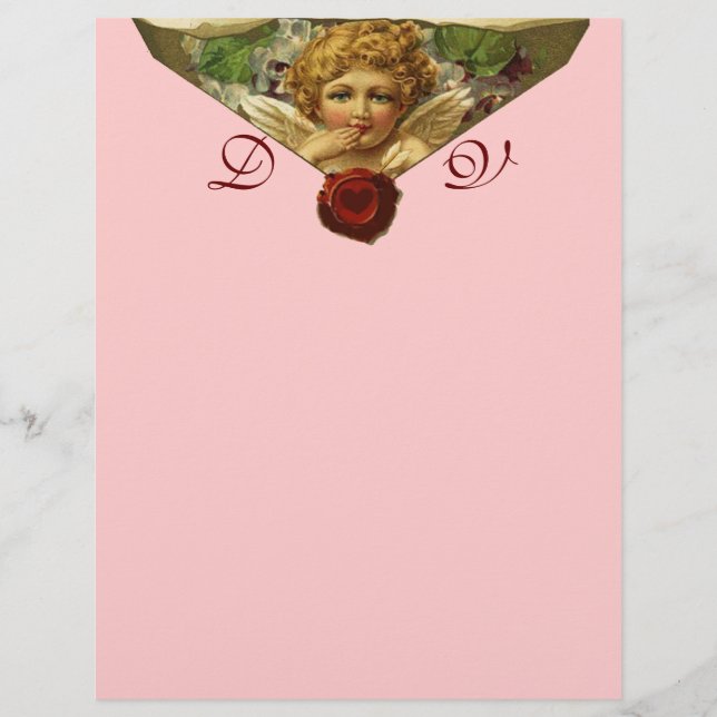 ANGEL HEART WAX SEAL Monogramme rose (Devant)