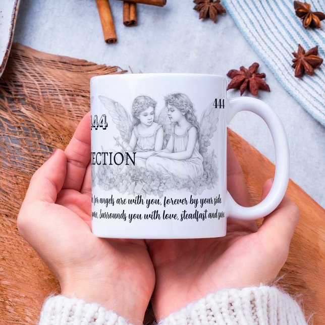 Angel Numéro 444 - Protection - Mug Avec Citation (Créateur téléchargé)