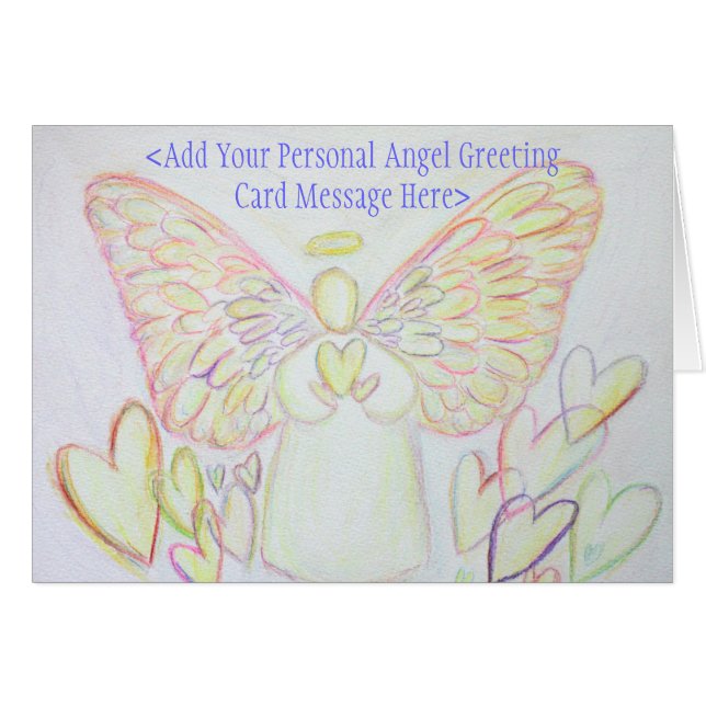 Angel of Hearts Art Custom Greeting or Note Cartes (Devant horizontal)