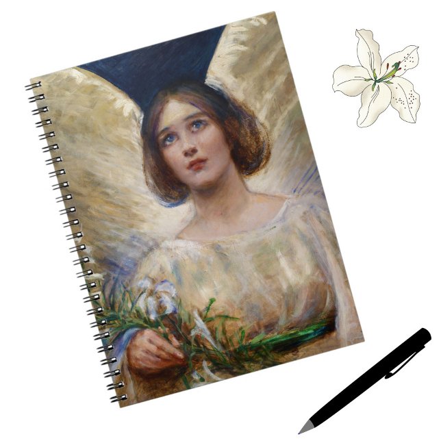 Angel paradisiaque Vintage + Carnet Lys blancs (A beautiful vintage angel notebook.)