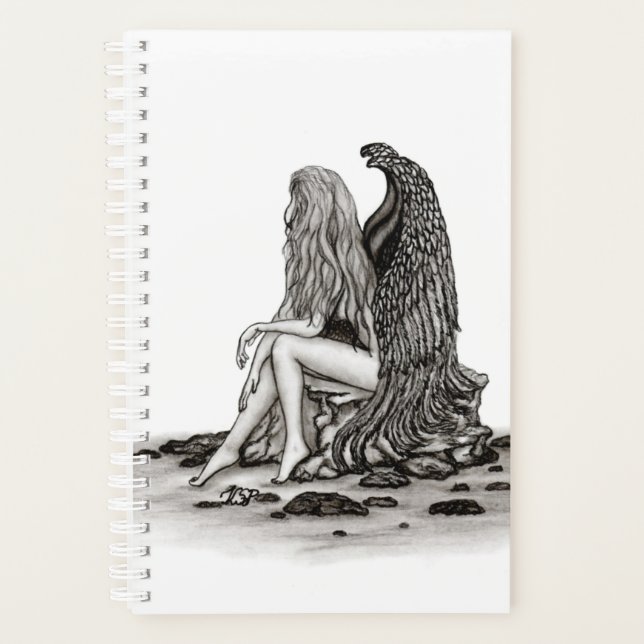 Angel, perdu dans la pensée, noir et blanc Design (Devant)