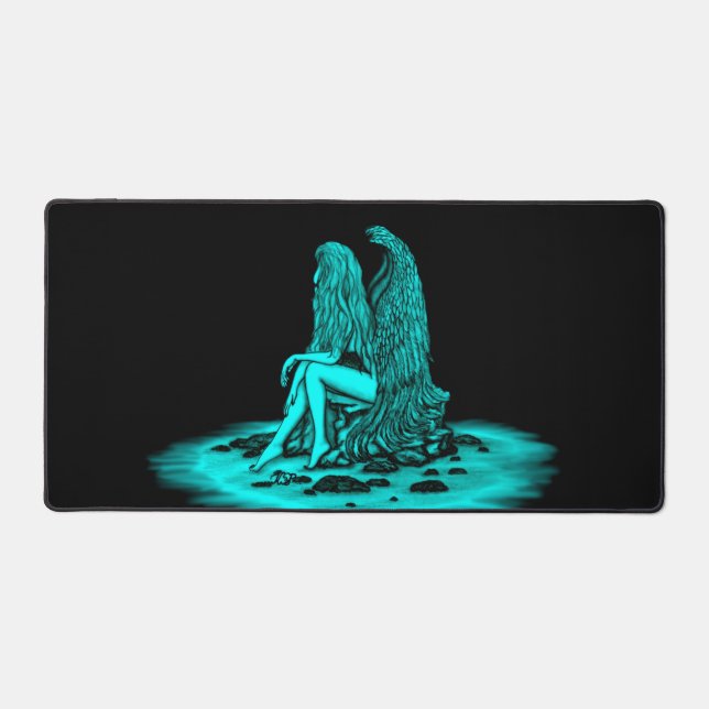 Angel, perdu dans la pensée, noir et vert Design (Recto)