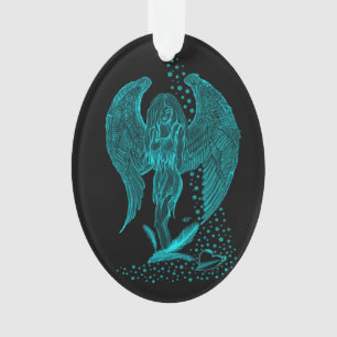 Angel perdu en amour, noir et vert Design