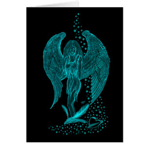 Angel perdu en amour, noir et vert Design