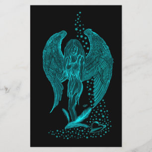 Angel perdu en amour, noir et vert Design