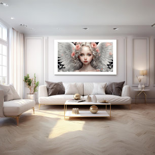 Angel Rose Roses Art Moderne Poster