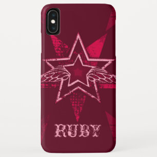 Angel Star nom personnalisé ruby rouge coque iphon