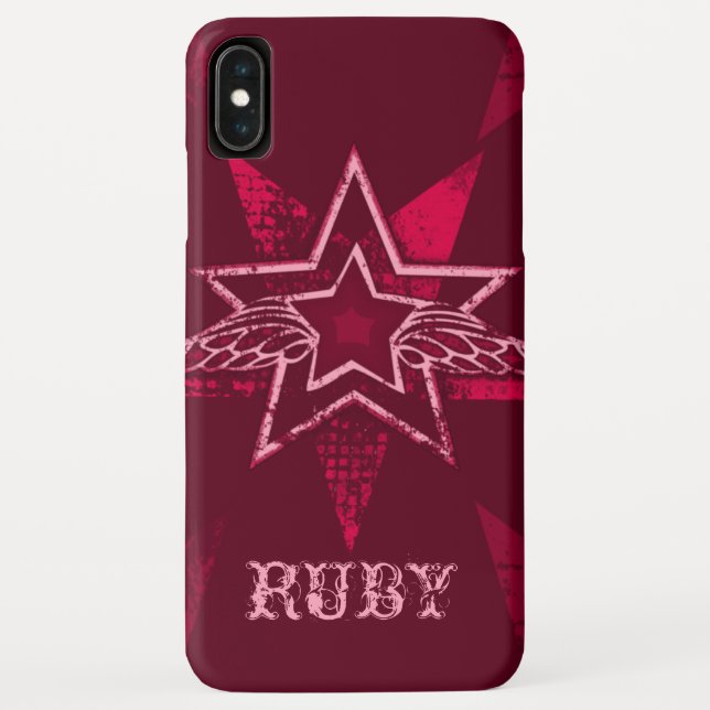 Angel Star nom personnalisé ruby rouge coque iphon (Dos)