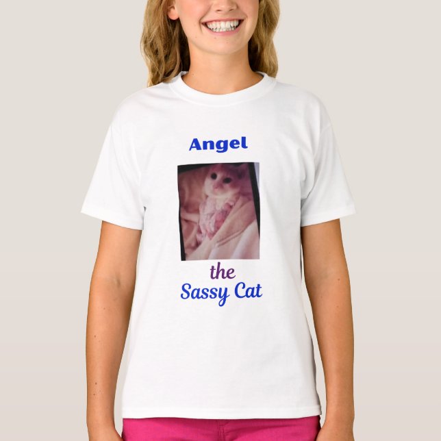 Angel the Sassy Cat T-shirt (Devant)