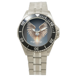 Angel Wings Bracelet en acier inoxydable Montre él