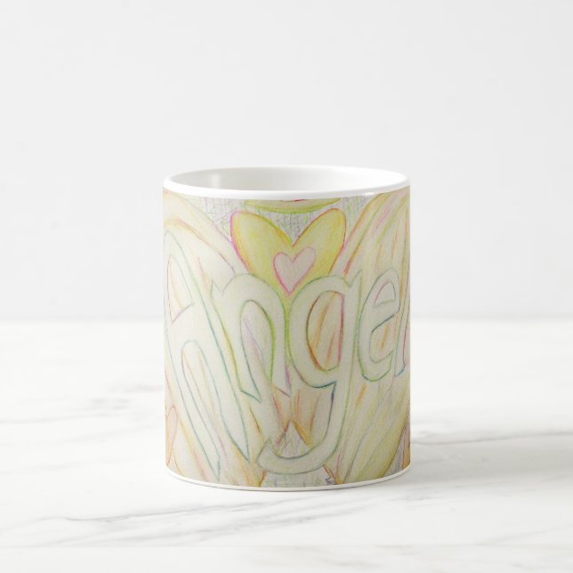 Angel Wings Word Art Custom Café Mugs (Centre)