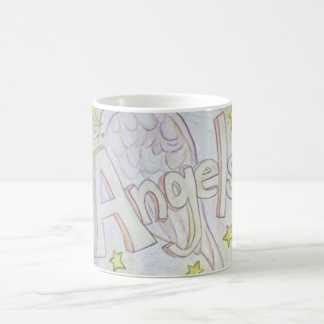 Angel Wings Word Art Custom Coffee Mug (Centre)