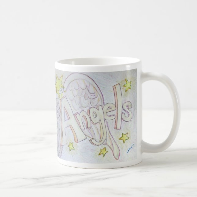 Angel Wings Word Art Custom Coffee Mug (Droite)