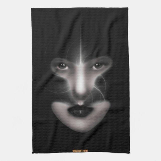 Angel Yeux Fractal Art Serviette de cuisine (Vertical)