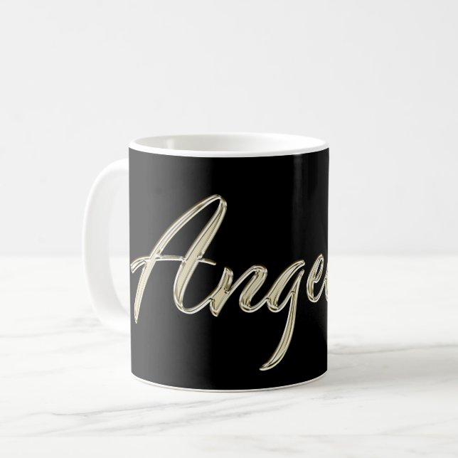 Angelina white gold Handwriting Tasse de café (Devant gauche)
