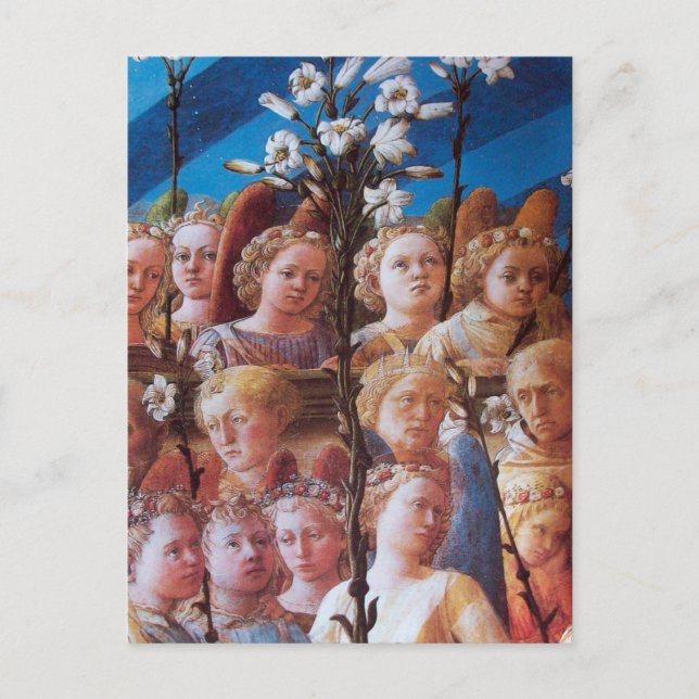 ANGELS AVEC MENSONGES BLANCS CARTE DE VACANCES DE  (Devant)