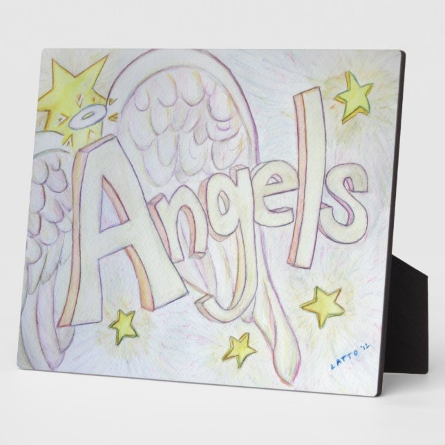 Angels Inspirational Word Peinture Poème Plaque (Côté)