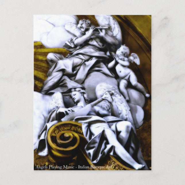Angels Jouer Musique Carte Postale (Devant)