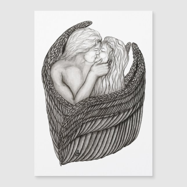 Angels Kissing, noir et blanc Design (Devant)