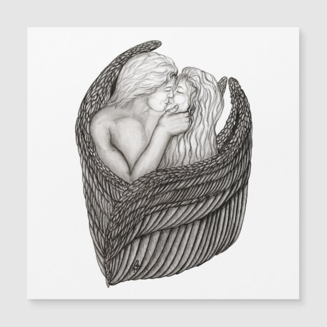 Angels Kissing, noir et blanc Design (Devant)