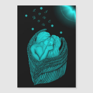Angels Kissing, noir et vert Design