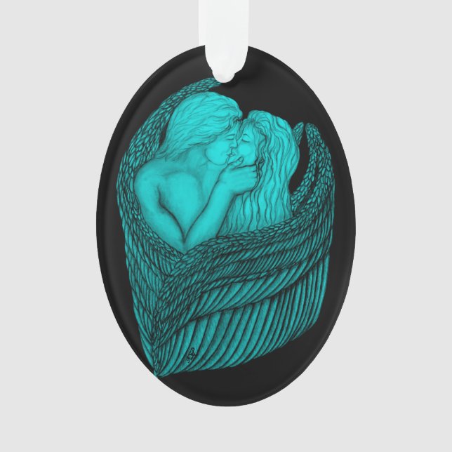 Angels Kissing, noir et vert Design (devant)