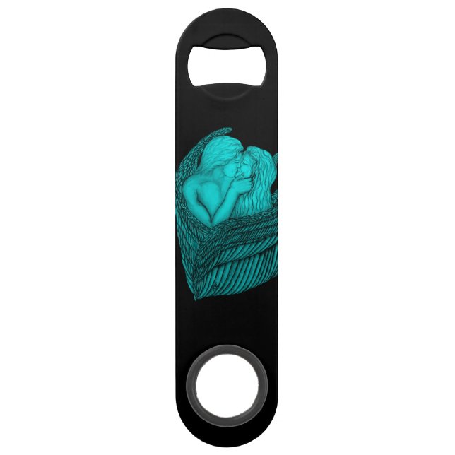 Angels Kissing, noir et vert Design (Devant)