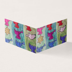 Anges avec trompettes Carte de Noël