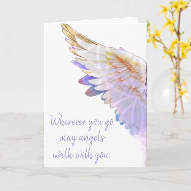 Anges avec vous Ange Lavande Aile Dorée Carte de V (Fleur jaune)