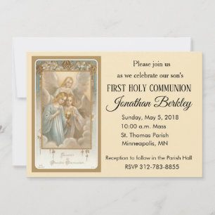 Anges célestes Première Communion Invitations