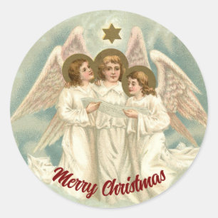 Anges chantant Sticker rond de Noël