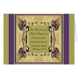Anges chargés, carte de note Parakaleo or violet