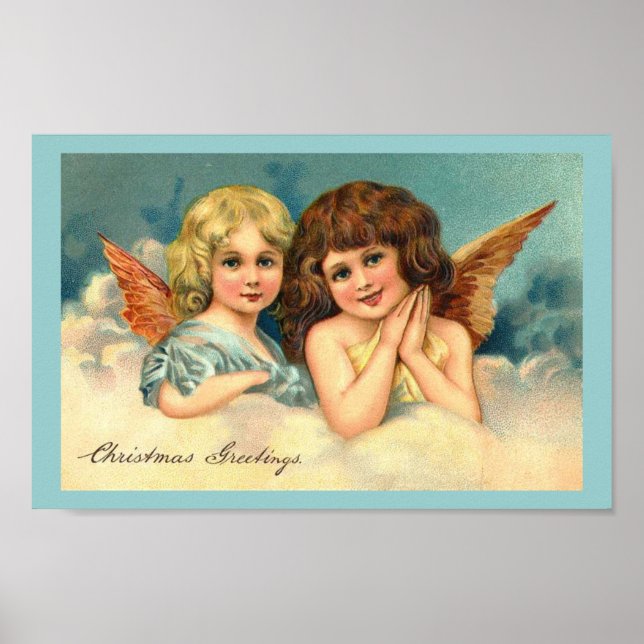 Anges de Noël - Poster d'art Vintage (Devant)