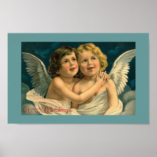Anges de Noël Poster d'art Vintage