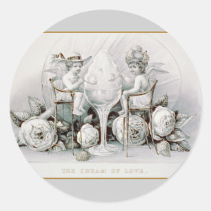 Anges et crème glacée - autocollant