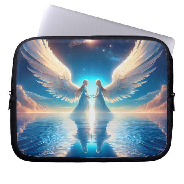 Anges jumeaux dans l'univers sur un sac électroniq (Devant)