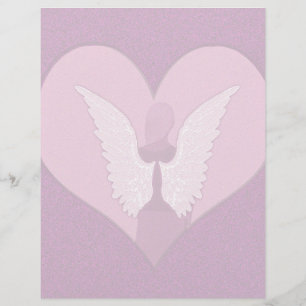 Anges roses avec coeur