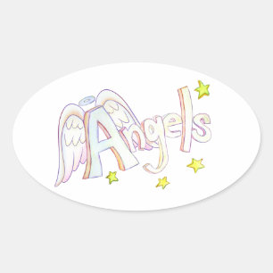 Anges Stickers Art Décal Word Inspiration