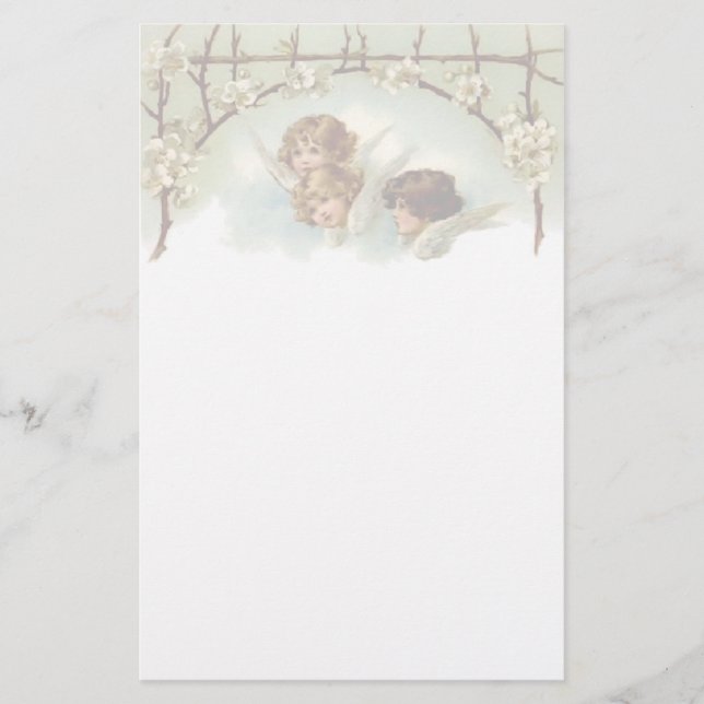 Anges vintages et papeterie de fleurs (Devant)