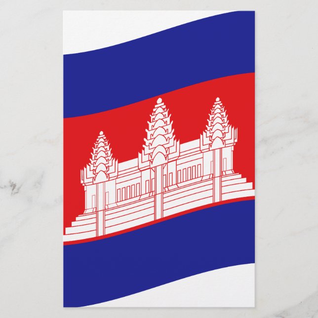 Angkor Vat Drapeau Cambodgien Vague (Devant)