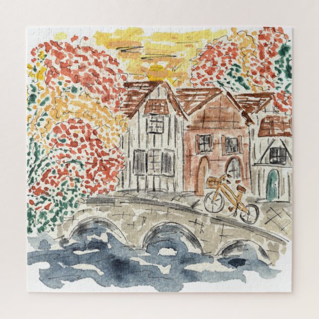 Anglais Aquarelle Campagne Puzzle (Vertical)