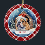 Anglais Bulldog Ceramic Circle Ornement<br><div class="desc">Cette image est copyright Lee ArtHaus</div>